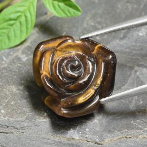 12,56 ctw natürlicher brauner Tiger's Eye, Blumenschliff, Lichtundurchlässig