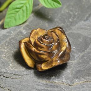 12,56 ctw natürlicher brauner Tiger's Eye, Blumenschliff, Lichtundurchlässig