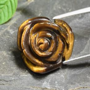 10,74 ctw natürlicher brauner Tiger's Eye, Blumenschliff, Lichtundurchlässig