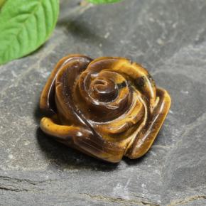 10,74 ctw natürlicher brauner Tiger's Eye, Blumenschliff, Lichtundurchlässig