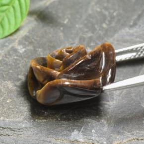 10,74 ctw natürlicher brauner Tiger's Eye, Blumenschliff, Lichtundurchlässig