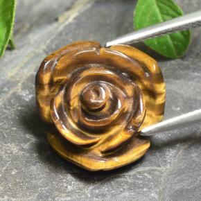 11,12 ctw natürlicher brauner Tiger's Eye, Blumenschliff, Lichtundurchlässig