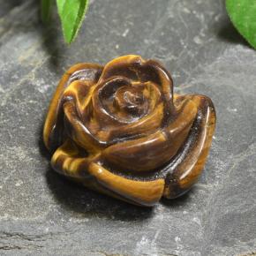 11,12 ctw natürlicher brauner Tiger's Eye, Blumenschliff, Lichtundurchlässig