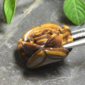 11,12 ctw natürlicher brauner Tiger's Eye, Blumenschliff, Lichtundurchlässig