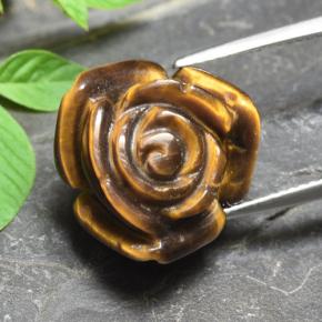 11,92 ctw natürlicher brauner Tiger's Eye, Blumenschliff, Lichtundurchlässig