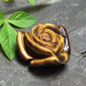 11,92 ctw natürlicher brauner Tiger's Eye, Blumenschliff, Lichtundurchlässig