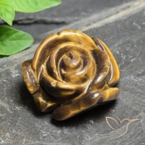 9,17 ctw natürlicher gold-braun Tigerauge, Blumen-Schliff, Lichtundurchlässig