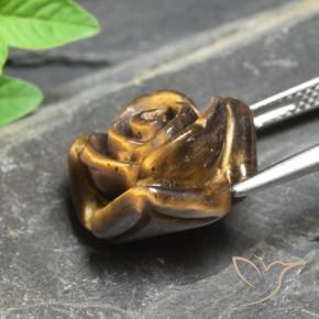 9,17 ctw natürlicher gold-braun Tigerauge, Blumen-Schliff, Lichtundurchlässig