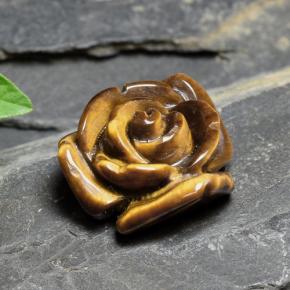 10,88 ctw natürlicher brauner Tiger's Eye, Blumenschliff, Lichtundurchlässig