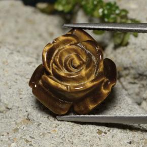 11,39 ctw natürlicher brauner Tiger's Eye, Blumenschliff, Lichtundurchlässig