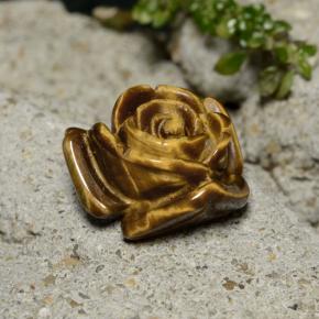 11,39 ctw natürlicher brauner Tiger's Eye, Blumenschliff, Lichtundurchlässig