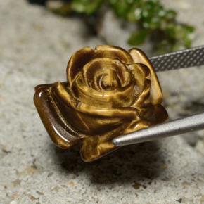 11,39 ctw natürlicher brauner Tiger's Eye, Blumenschliff, Lichtundurchlässig