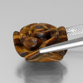 11,66 ctw natürlicher brauner Tiger's Eye, Fantasieschliff, Lichtundurchlässig