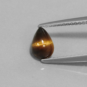 0,70 ctw natürlicher brauner Tiger's Eye, Birnenform, Lichtundurchlässig