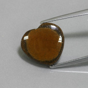7,51 ctw natürlicher brauner Tiger's Eye, Herzform, Lichtundurchlässig
