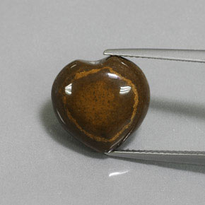 9,02 ctw natürlicher brauner Tiger's Eye, Herzform, Lichtundurchlässig