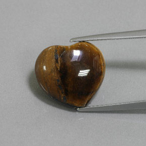 9,47 ctw natürlicher brauner Tiger's Eye, Herzform, Lichtundurchlässig