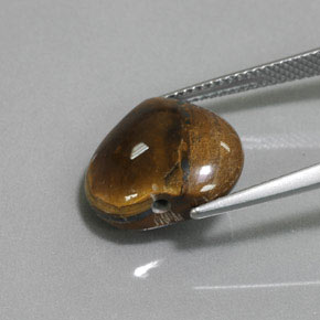 9,47 ctw natürlicher brauner Tiger's Eye, Herzform, Lichtundurchlässig