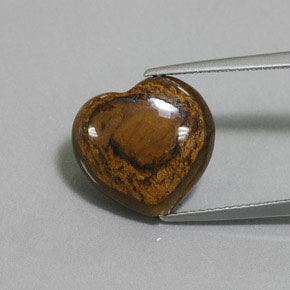 8,46 ctw natürlicher brauner Tiger's Eye, Herzform, Lichtundurchlässig