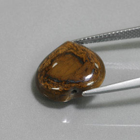 8,46 ctw natürlicher brauner Tiger's Eye, Herzform, Lichtundurchlässig