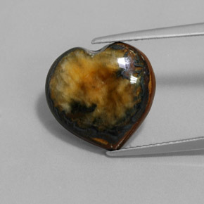 9,68 ctw natürlicher brauner Tiger's Eye, Herzform, Lichtundurchlässig