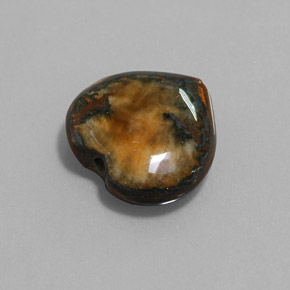 9,68 ctw natürlicher brauner Tiger's Eye, Herzform, Lichtundurchlässig