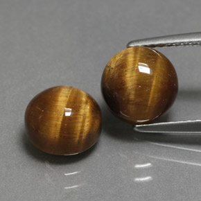  ct natürliche brauner Tiger's Eye-Edelsteine, Rundschliff, Lichtundurchlässig