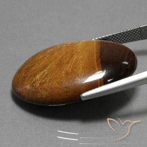 9,17 ctw natürlicher Warmes Braun Tigerauge, Oval, Lichtundurchlässig