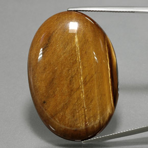 68,47 ctw natürlicher brauner Tiger's Eye, Oval Schliff, Lichtundurchlässig