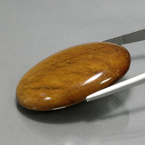 68,47 ctw natürlicher brauner Tiger's Eye, Oval Schliff, Lichtundurchlässig