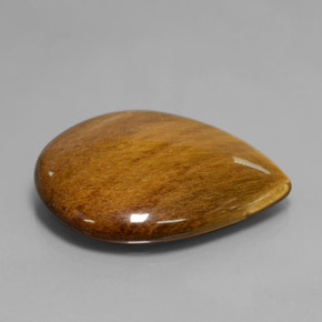 30,37 ctw natürlicher brauner Tiger's Eye, Birnenform, Lichtundurchlässig