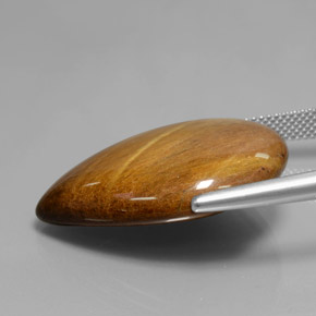 30,37 ctw natürlicher brauner Tiger's Eye, Birnenform, Lichtundurchlässig