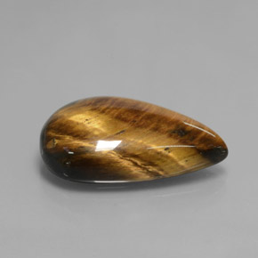 12,18 ctw natürlicher brauner Tiger's Eye, Birnenform, Lichtundurchlässig