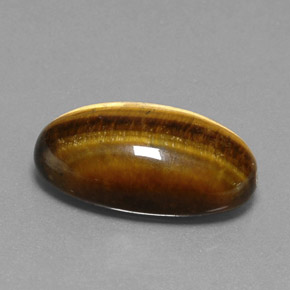 19,73 ctw natürlicher brauner Tiger's Eye, Oval Schliff, Lichtundurchlässig