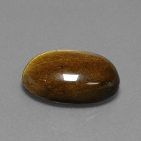 18,74 ctw natürlicher brauner Tiger's Eye, Oval Schliff, Lichtundurchlässig