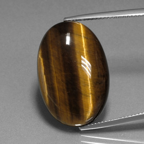 20,40 ctw natürlicher brauner Tiger's Eye, Oval Schliff, Lichtundurchlässig