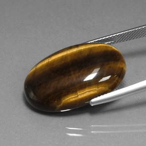 20,40 ctw natürlicher brauner Tiger's Eye, Oval Schliff, Lichtundurchlässig