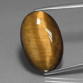 20,98 ctw natürlicher brauner Tiger's Eye, Oval Schliff, Lichtundurchlässig