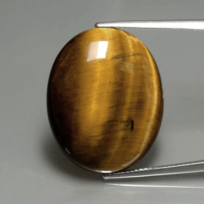 22,43 ctw natürlicher brauner Tiger's Eye, Oval Schliff, Lichtundurchlässig