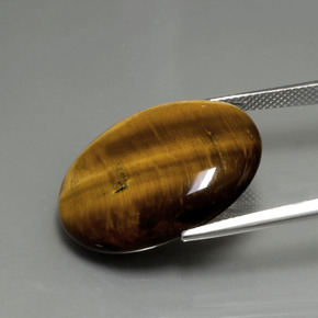 22,43 ctw natürlicher brauner Tiger's Eye, Oval Schliff, Lichtundurchlässig