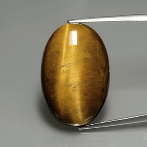 20,21 ctw natürlicher brauner Tiger's Eye, Oval Schliff, Lichtundurchlässig
