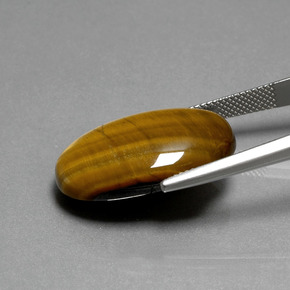 19,87 ctw natürlicher brauner Tiger's Eye, Oval Schliff, Lichtundurchlässig