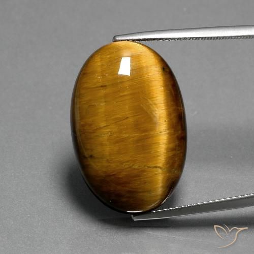 20.82ct Natürlicher Warmes Braun Tigerauge, Oval, Lichtundurchlässig