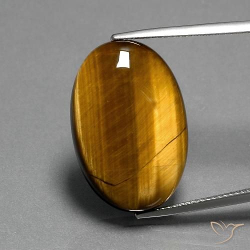 20.73ct Natürlicher Warmes Braun Tigerauge, Oval, Lichtundurchlässig