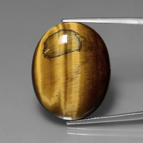 22,74 ctw natürlicher brauner Tiger's Eye, Oval Schliff, Lichtundurchlässig