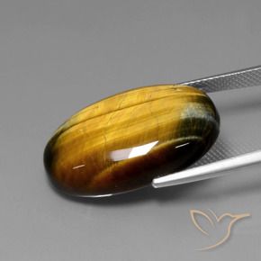 9,17 ctw natürlicher Mittel braun Tigerauge, Oval, Lichtundurchlässig