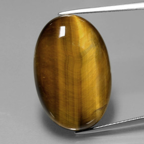 20,54 ctw natürlicher brauner Tiger's Eye, Oval Schliff, Lichtundurchlässig