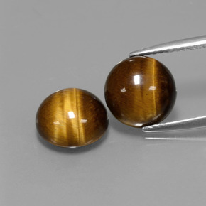  ct natürliche brauner Tiger's Eye-Edelsteine, Rundschliff, Lichtundurchlässig