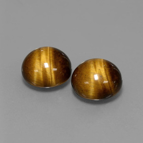  ct natürliche brauner Tiger's Eye-Edelsteine, Rundschliff, Lichtundurchlässig