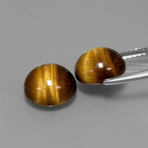  ct natürliche brauner Tiger's Eye-Edelsteine, Rundschliff, Lichtundurchlässig